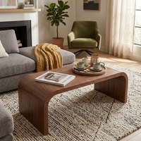 Table d'appoint en bois fini travertin de style scandinave, table basse minimaliste pour restaurant, hôtel, bureau