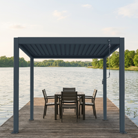 Gazebo en verre entièrement fermé, structure en aluminium thermolaqué antirouille, motorisé, écologique, pour jardin, villa, balcon