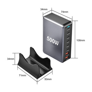 Nouveau <span class=keywords><strong>chargeur</strong></span> GaN PD 500W - <span class=keywords><strong>Chargeur</strong></span> multifonction 6C2A avec <span class=keywords><strong>8</strong></span> ports pour utilisation sur ordinateur de bureau <span class=keywords><strong>Chargeur</strong></span> de bureau performant pour <span class=keywords><strong>Apple</strong></span> <span class=keywords><strong>iPhone</strong></span> Samsung - Product Image 2