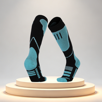 Chaussettes de ski en laine mérinos, hauteur genou, logo personnalisé, rembourrage épais en tissu éponge thermique, compression, chaussettes de sport pour snowboard
