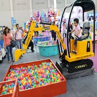VEKAIN Excavatrice de divertissement pour enfants, pour extérieur ou intérieur, en fibre de verre épaissie, rotative, à simulation électrique, idéale pour les lieux commerciaux