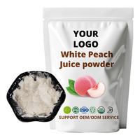 Witte perzikpoeder, natuurlijke perzik smaakpoeder voor dranken, smoothies, bakken, snacks, voedingsmiddelenkwaliteit, groothandel, bulk levering