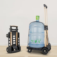 Chariot de supermarché utilitaire pliable Chariot à main roulant avec 4 roues rotatives Sac étanche amovible pour l'épicerie Blanchisserie Voyage Bureau