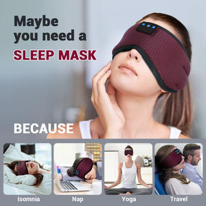 Insonnia viaggi altoparlanti Stereo ultrasottili regolabili microfono vivavoce ombretto cuffie Sleeping Eye Cover - Product Image 6