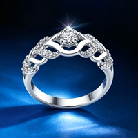 Bague d'éternité pour femme en argent 925 plaqué rhodium, sertie de pierres de morganite en forme de cœur, style minimaliste, pour fiançailles