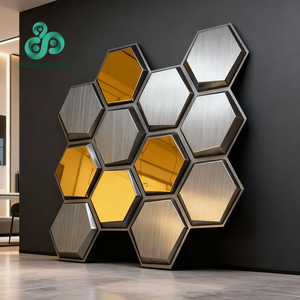 AISEN DECOR Décoration d'intérieur 2025 Nouveaux panneaux muraux légers imperméables en PVC doré 3D effet miroir - Product Image 6