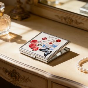 กระจกพกพาโลหะตกแต่งแบบเปล่าสำหรับงานพิมพ์แบบซับลิเมชั่นพร้อมแผ่นอะลูมิเนียม - Product Image 2