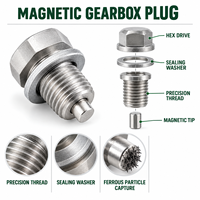 Bouchon de vidange magnétique pour boîte de vitesses, tête hexagonale, collecteur de particules métalliques pour huile de transmission, sur mesure OEM