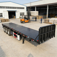 Semi-remorque à plateau en acier robuste à 3 essieux LUYI, capacité de charge de 40 à 80 tonnes, pour le transport de conteneurs, les ports, la logistique et les expéditions