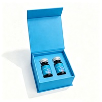 Boîte d'emballage en carton écologique personnalisée avec logo pour flacons de peptides cosmétiques, fermeture magnétique, poignée, plateau pour 2 flacons, pour produits de santé