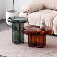 Ensemble de table basse en verre convertible DISEN pour salon, design moderne et luxueux, mobilier contemporain pour la maison, garantie de 12 mois, modèle