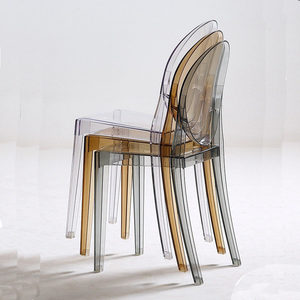 <span class=keywords><strong>Chaise</strong></span> <span class=keywords><strong>Ghost</strong></span> transparente en acrylique cristal moderne sans accoudoirs, style <span class=keywords><strong>Victoria</strong></span> du milieu du siècle, pour événements et mariages, vente en gros - Product Image 2