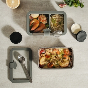 <span class=keywords><strong>Set</strong></span> di Contenitori <span class=keywords><strong>per</strong></span> Alimenti Lekfre in Titanio con Coperchio in Vetro - 1250ml + 75ml <span class=keywords><strong>per</strong></span> Campeggio e Conservazione della Freschezza - Product Image 6