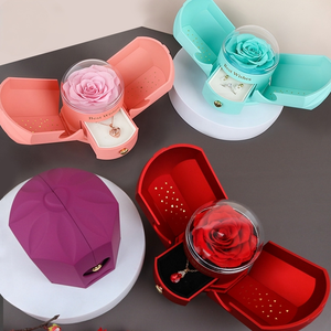 Scatola Regalo per Gioielli con Ali d'<span class=keywords><strong>Angelo</strong></span>, <span class=keywords><strong>Fiore</strong></span> Eterno, Rosa, Anello, Orecchini, Collana, Personalizzabile con Logo per San Valentino, Donne e Ragazze - Product Image 6
