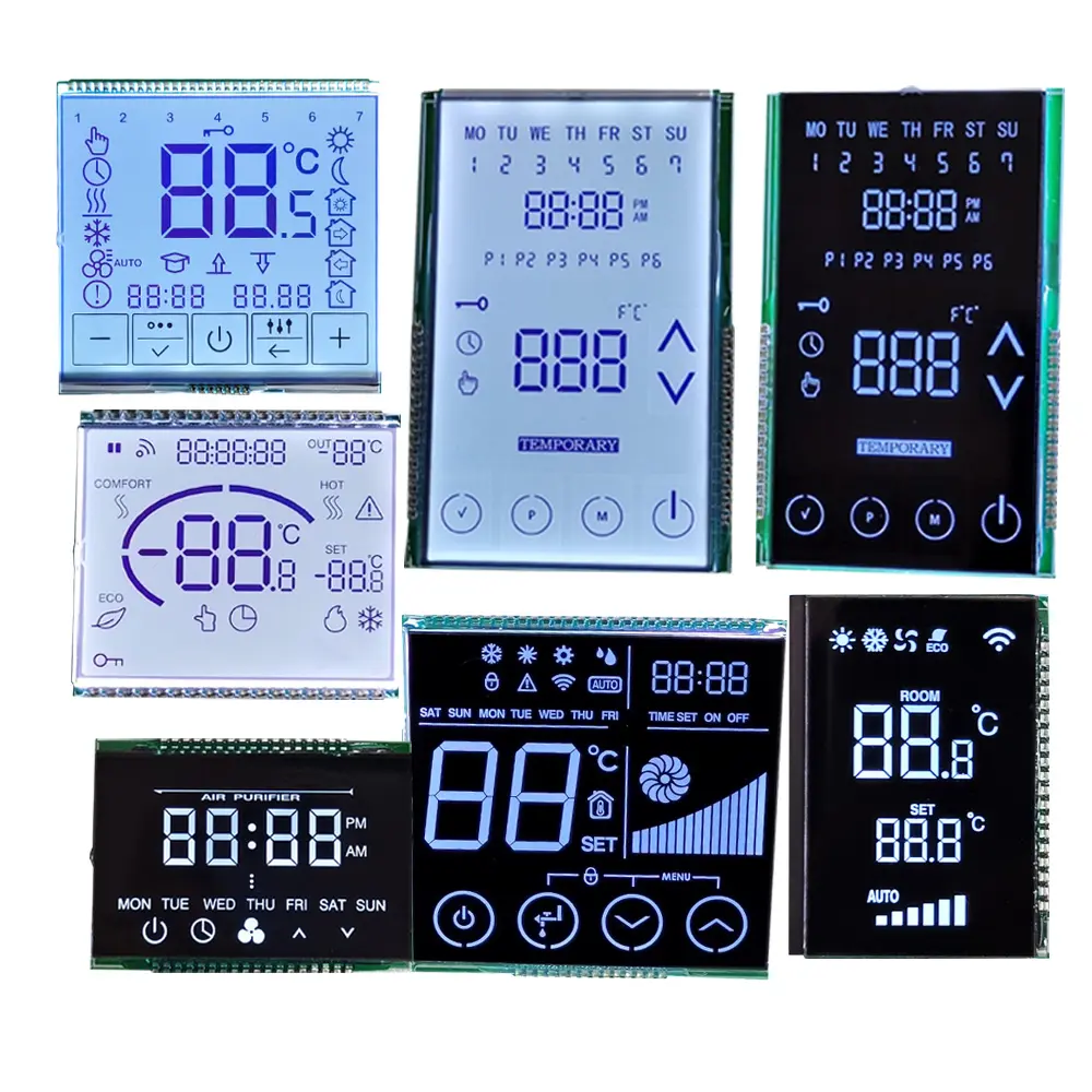 2.1 2.4 24 Inch 7 Segment 3 Digit LCD Display For Custom Co2 Air Room Thermostat Temperature And Humidity Control Segment Screen