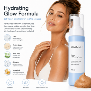 Espuma Bronceadora Instantánea de Marca Privada con Logotipo Personalizado, Bronceado Natural sin Sol, Gotas de Aloe Vera para un Bronceado Oscuro, Bronceado Exprés de 1 a 3 Horas - Product Image 3