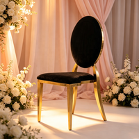 Chaise de salle à manger Luoweisen en métal doré, étoile de David, rembourrée, pour mariage, banquet, événements, hôtel, restaurant, décoration de meubles