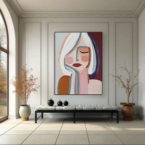 Arte Mural 3D Vertical, Colorido, Abstracto, Minimalista, Contemporáneo, sobre Lienzo, Regalo para la Inauguración de una Casa - Product Image 3