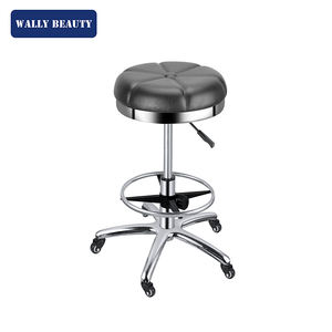 Sgabello rotondo girevole sedia in pelle PU sgabello da negozio regolabile in altezza girevole da lavoro sgabelli da salone SPA con ruote - Product Image 3