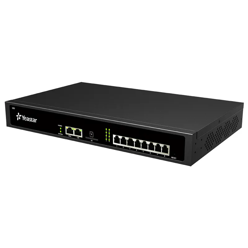 Yeastar IP PBX S50, поддержка 50 SIP-пользователей, 25 одновременных вызовов, Дополнительные порты 8FXS/FXO/BRI, 4 GSM/CDMA/3G/4G канала