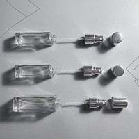 Flacon pulvérisateur de parfum de voyage rechargeable à faible MOQ, 5ml 10ml 20ml, atomiseur en verre rectangulaire, format de poche portable, anti-fuite, emballage carton
