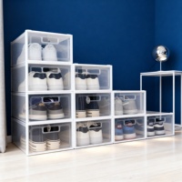Boîtes à chaussures transparentes de qualité supérieure, empilables, pour organiser et ranger les baskets et les vêtements dans le placard