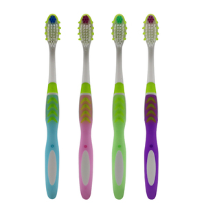 New Design Gum Massage Toothbrush Anti-Slip Rubber Handle Plastic Manual Toothbrush Manufacture