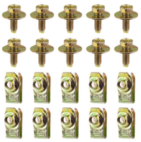 Kit d'assortiment universel de boulons hexagonaux en plastique zingué, clips en U et écrous pour carrosserie automobile, protection anti-éclaboussures de moteur de voiture en métal