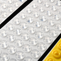 Petits pieds de pare-chocs en silicone auto-adhésifs blancs meubles en caoutchouc de clavier transparent pour dessus de table en verre coussin collant carré