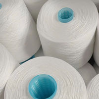 100% Spun Polyester Yarn for Knitting & Weaving Raw White Ne 16S 20S 30S 40S 60S High Tenacity for Towel
