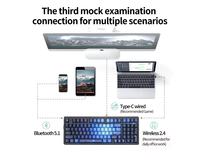Clavier Zornher ZH980 Sea Moon RVB rétroéclairé programmable sans fil pour examen, silencieux, e-sport, jeu et bureau (triple mode)