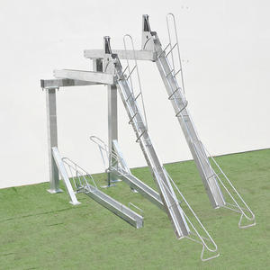 En Acier Galvanisé réglable Vélo Support 4 <span class=keywords><strong>Route</strong></span> Vélo Support À 2 Niveaux De Stationnement De Bicyclette Avec Rampe de Levage Vertical Support - Product Image 3