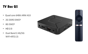 Boîtier TV Android Q5 prenant en charge le système NF <span class=keywords><strong>YT</strong></span> ATV, décodeur vidéo 4K, processeur quadricœur H313, double Wi-Fi, Bluetooth, boîtier de streaming intelligent, 2 Go de RAM, 8 Go de stockage - Product Image 6