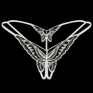 Sexy Women's Butterfly Sequin Embroidered Thong Open Crotch <b>Crotchless</b> <b>Panties</b> Transparent Lingerie - Product Image 5