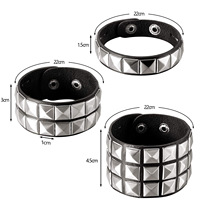 Bracelet en cuir PU noir à rivets cloutés Hip Hop, clubbing, cosplay, gothique, punk, multi-rangs, bracelets, joncs pour hommes