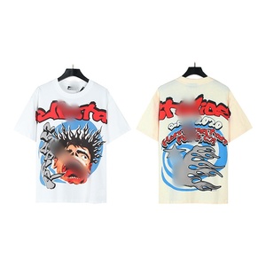 <span class=keywords><strong>T</strong></span>-<span class=keywords><strong>Shirt</strong></span> Vintage Helltar con Stampa Fiamma Tie-Dye per Uomo, Stile Retrò Lavato Hip Hop Street Style Casual Quotidiano - Product Image 2