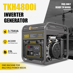 Générateur onduleur 3kW 230V 50Hz CE à onde sinusoïdale pure, faible THD, portable, essence, prise EU/UK, double sortie, réservoir 15L, 4 temps - Product Image 2