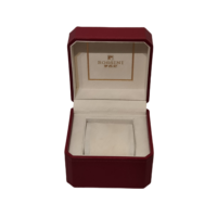 Boîte à bijoux carrée haut de gamme pour montre, en similicuir rouge, rembourrée de coton, avec pelliculage mat, revêtement UV, gaufrage, haute qualité, recyclée