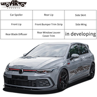 Accessoires Extérieurs MK8 Bande de Garniture de Lèvre Avant Jupe Latérale Aileron Cache de Persienne de Lunette Arrière Diffuseur pour VW Golf 8 R-Line GTI PRO