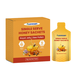 Ausreson OEM Sachets de Miel, Gelée Royale et <span class=keywords><strong>Pollen</strong></span> <span class=keywords><strong>d</strong></span>'Abeille, Sachets Individuels en Stick pour Énergie et Soutien Immunitaire - Product Image 1