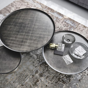 Mesa de centro redonda de lujo nórdica moderna, material de acero, mesa de centro de sala de estar simple para el hogar y el hotel - Product Image 5