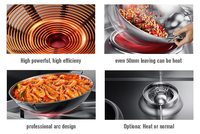 Cuisinière à induction haute puissance pour restaurant asiatique, en acier inoxydable, à brûleur unique, cuisinière électrique commerciale