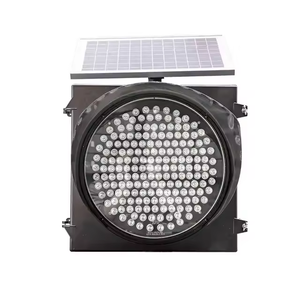 Meilleur prix 300mm ambre clignotant solaire LED voyant d'avertissement de trafic - Product Image 6