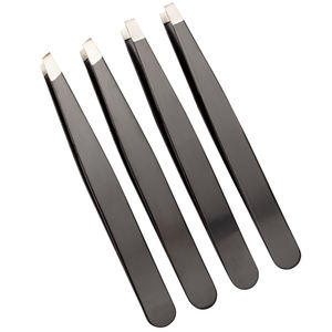 Pince à épiler pour sourcils en acier inoxydable incurvé de haute qualité, couleurs personnalisées, écologique - Product Image 3