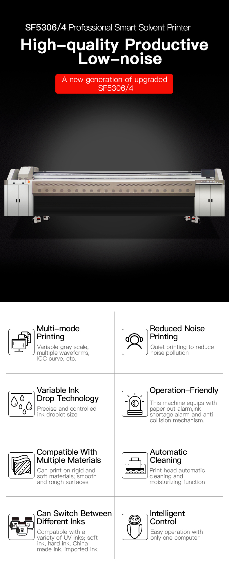 MT Digital Wide Format advertising Printer For Billboard MT-SF5306/4