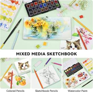 Carnet d'aquarelle à paillettes 300 g/m², pressé à chaud, sans acide, format carré, <span class=keywords><strong>pour</strong></span> artistes, adultes et étudiants - Product Image 5