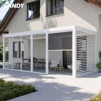 Einfach zu Montierender Aluminium-Pavillon mit Verstellbaren Lamellen für Garten/Grill/4 Jahreszeiten/Autoparkplatz/Hochzeit