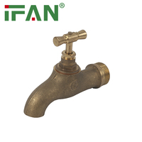 Robinet d'eau en laiton jaune IFAN, vente en gros d'usine, robinet d'arrêt 1/2" 3/4"
