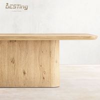 Table à manger moderne australienne personnalisable en bois massif/marbre/micro-ciment