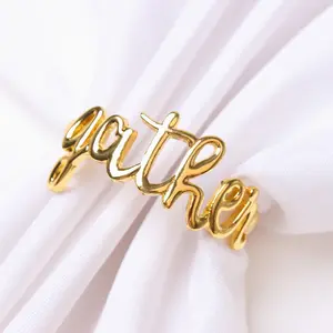 Creative Metal-Plated Letter Napkin Rings For Restaurant And Hotel Table Decor